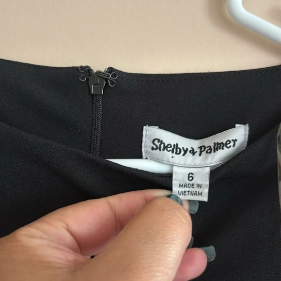 Shelby & Palmer Black Ruffled Bell Sleeve Sheath Dress - Picture 3 of 8